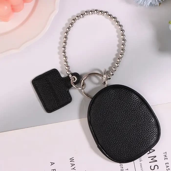 Accessoires de sac tendance : Porte-clés en cuir PU noir texturé