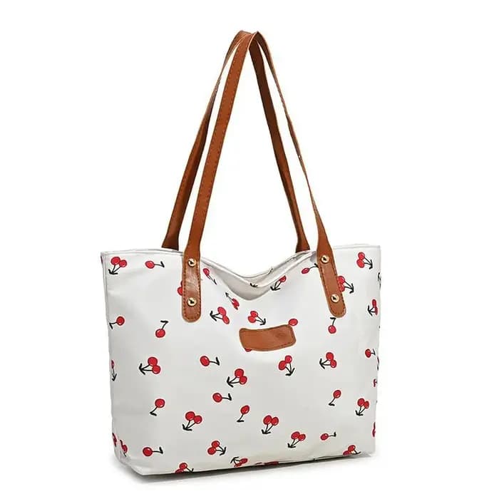 Sac fourre-tout grande capacité à motif cerise