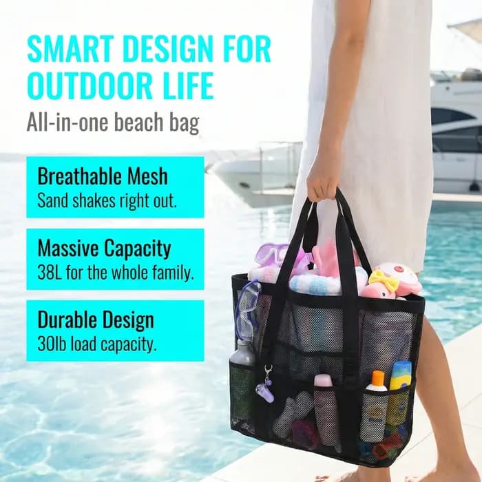 Nouveau sac de rangement pour jouets de plage grande capacité