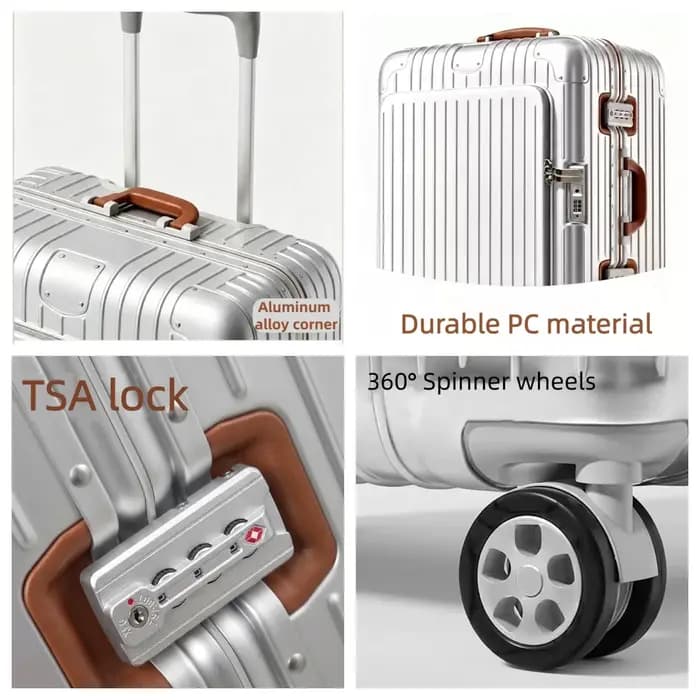 Valise cabine 20 pouces avec poche avant, bagage à roulettes 24/28 pouces avec poche latérale, valise de voyage à roulettes avec serrure TSA