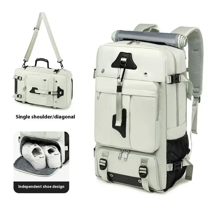 55L sac de voyage de grande capacité pour hommes 15,6 pouces sac à dos de valise pour ordinateur portable sac à dos multifonction imperméable sacs de camping extérieurs