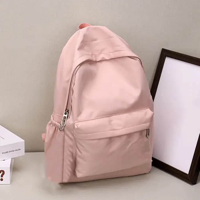 Sac à dos léger de couleur unie simple, sac décontracté multifonctionnel pour les lycéens, parfait p