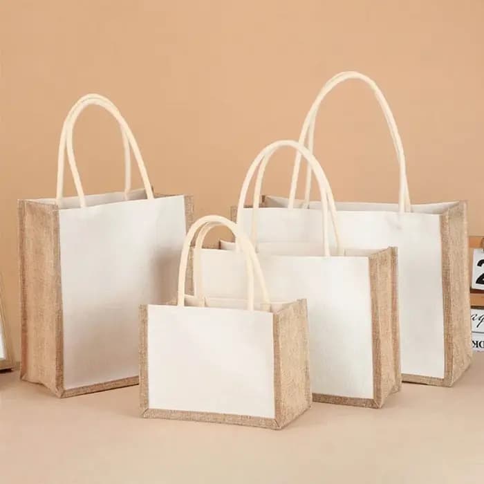 Sac de courses fourre-tout en toile de Jute pour femmes, sac d'épicerie Vintage réutilisable, sac cadeau d'anniversaire de mariage, sacs faits à la main pour dames