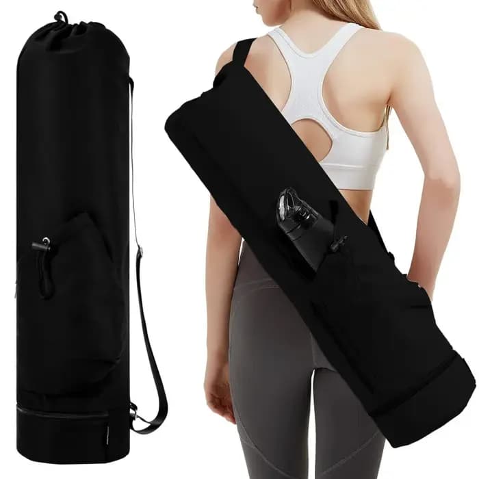 Sac pour tapis de yoga avec poche pour bouteille d'eau et rangement humide – Support multifonctionnel pour salle de