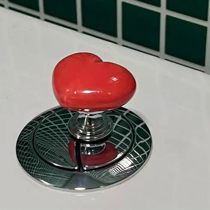 Bouton-pression de toilette blanc