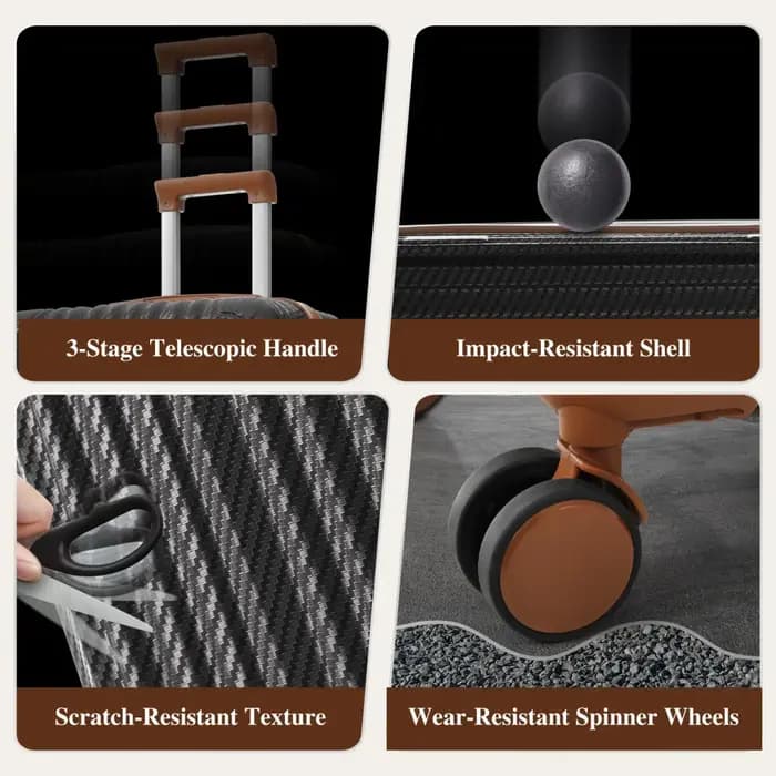 Ensemble de bagages rigides en ABS 6 pièces, valises durables avec roulettes pivotantes, serrure TSA