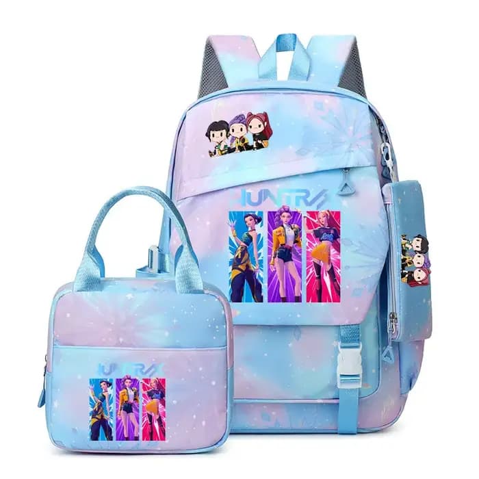 Ensemble de sacs à dos KPop Demon Hunters avec sac à déjeuner et trousse à crayons