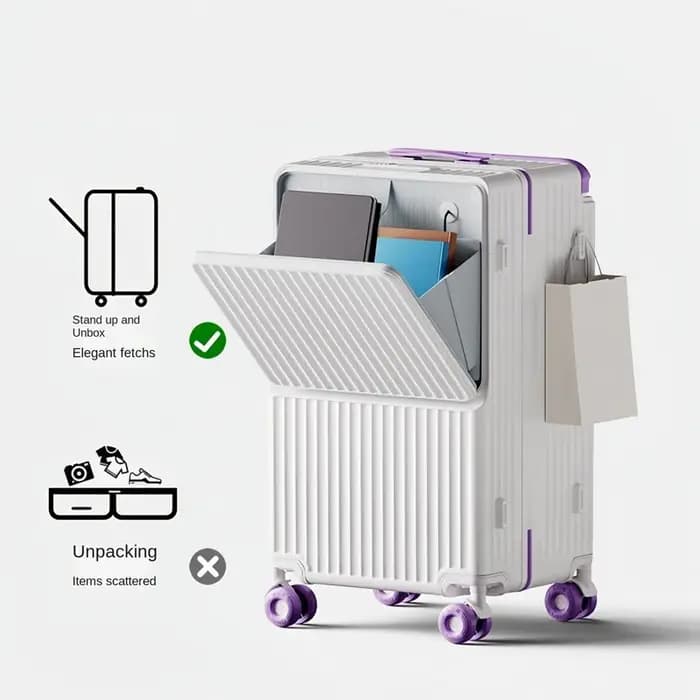Valise de voyage grande capacité avec ouverture frontale