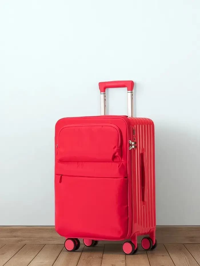 Bagage à main Oxford élégant 20 pouces et valise à enregistreuse 24 pouces, sac de voyage léger avec poche avant et verrouillage par mot de passe