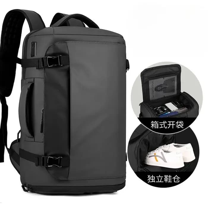 Sac à dos de voyage extérieur Simple sac à dos respirant réduction de la charge épaule dos grande capacité USB indépendant