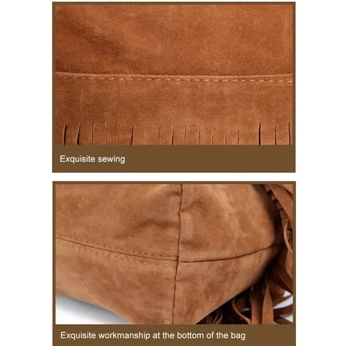 Sac à bandoulière en cuir à franges pour femmes