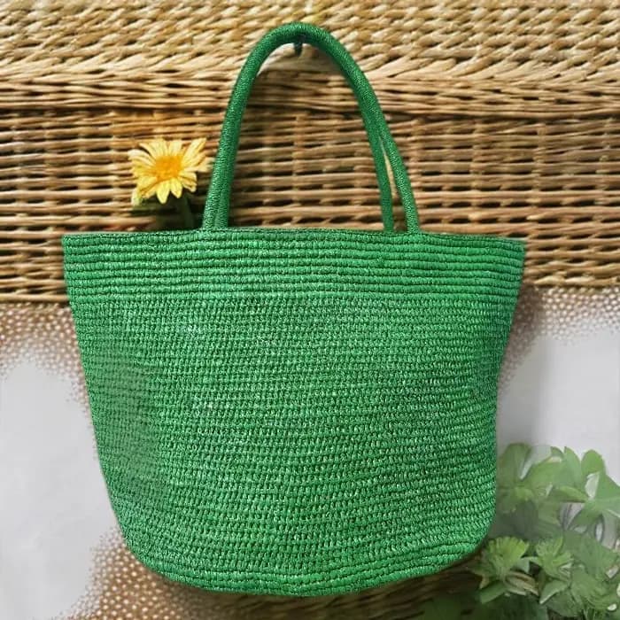 Sac à main en herbe de raphia grande capacité