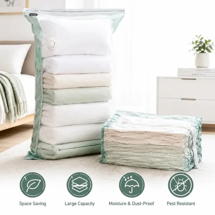 Sacs de rangement sous vide extra-larges sans pompe
