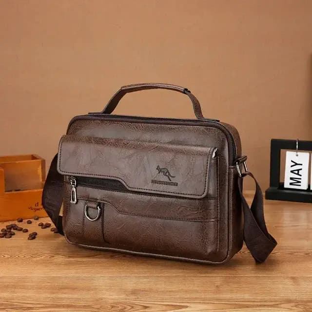 Sac à bandoulière décontracté en cuir pour hommes