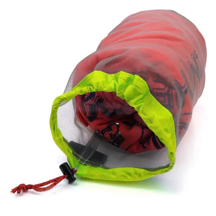 Sac de rangement ultraléger en maille de Nylon avec cordon de serrage
