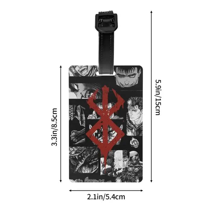 Étiquettes de bagage Guts, l'épéeur de Berserk, manga et anime japonais, accessoires de valise, étiquette d'identification pour bagages de voyage