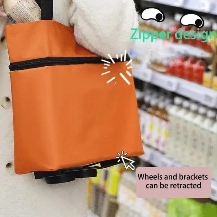 1Pc sac à provisions pliable avec roues chariot grand tissu réutilisable fourre-tout à main Bolsas Eco