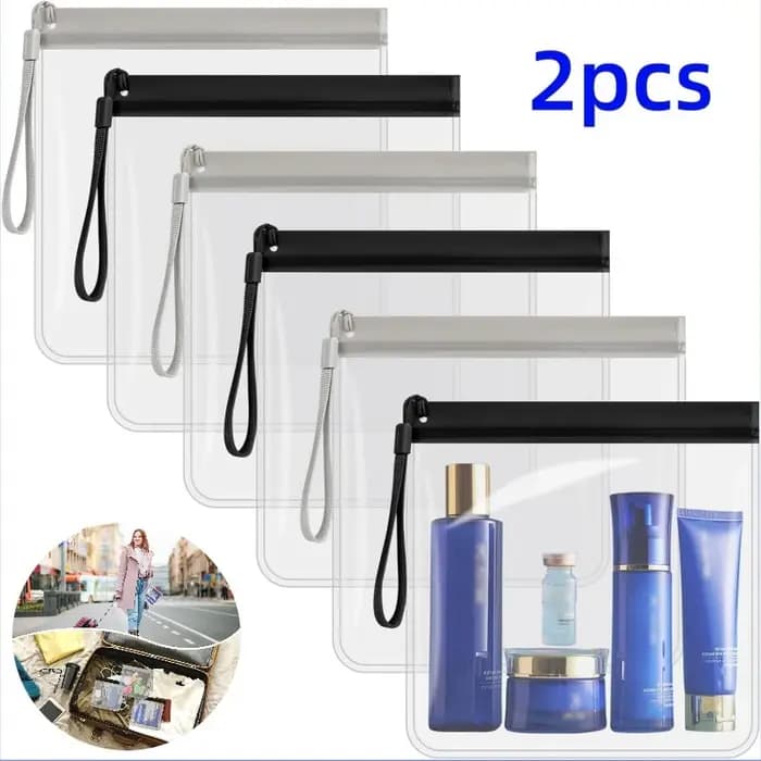 2 pièces de sacs de toilette transparents pour voyage