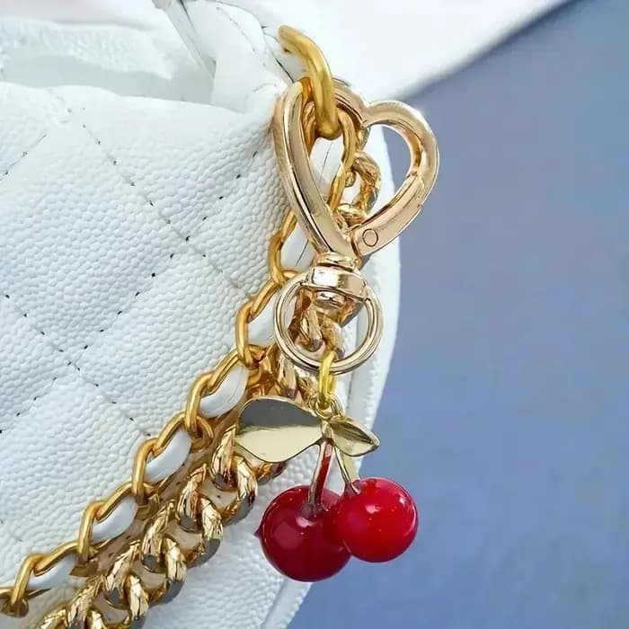 Breloque de sac en forme de cœur en fleur de cerisier, fermoir à homard Durable, accessoire de sac à