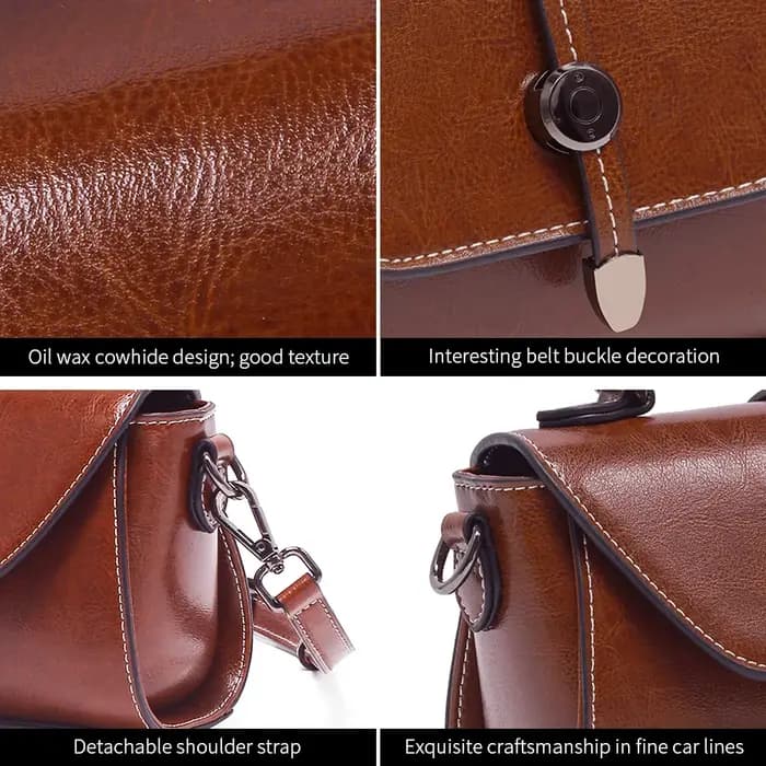Sacs à bandoulière en cuir de vache souple et Durable pour femmes