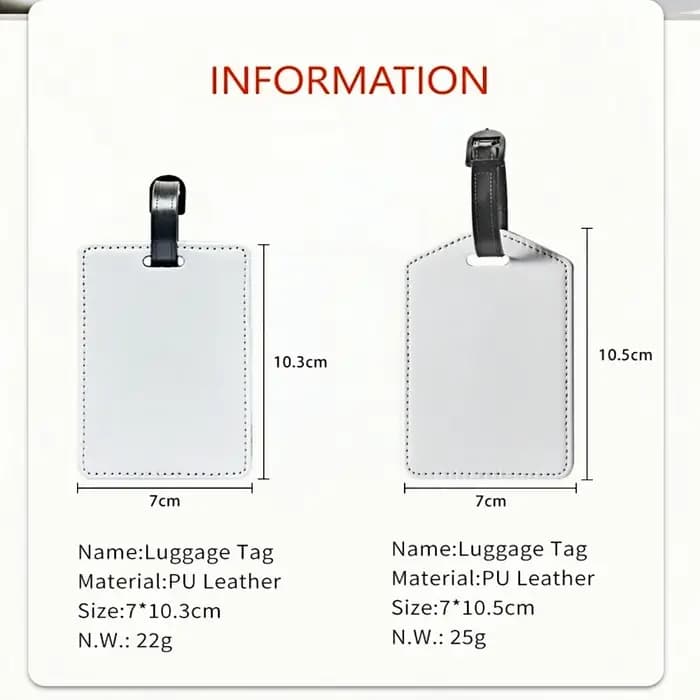Étiquettes de bagage en cuir personnalisées