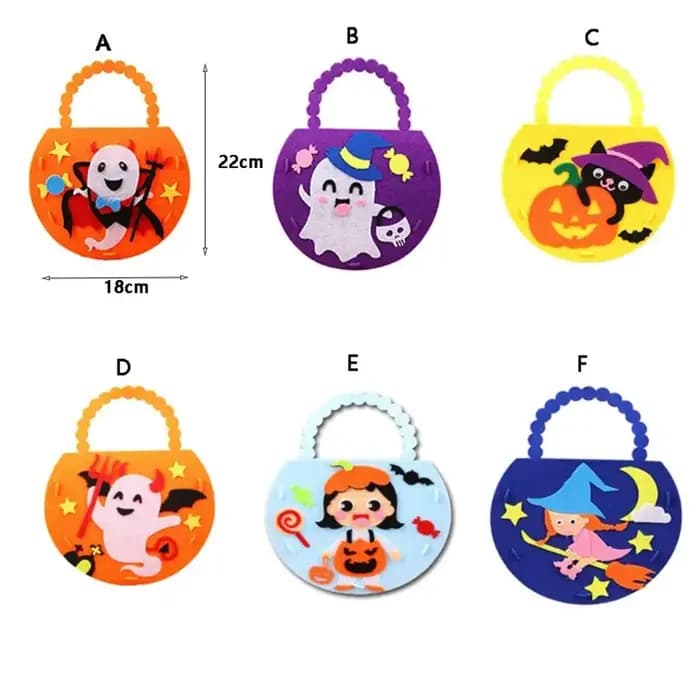 Sac à bonbons d'halloween en tissu Non tissé créatif