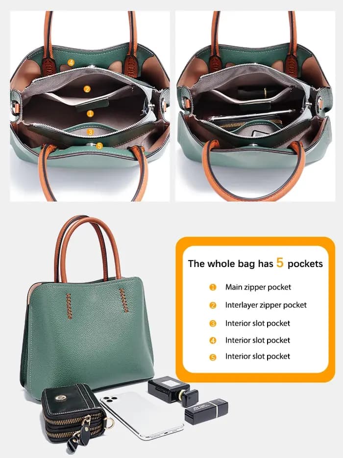 Sac Shopper Zency en Cuir Véritable pour Femme