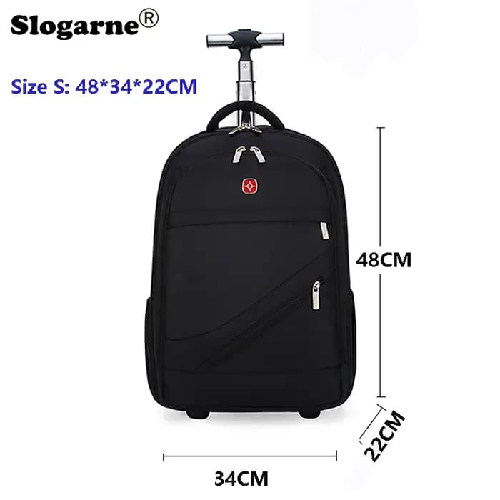 Sac à dos à roulettes pour hommes, sac de voyage à bandoulière avec roulettes de 26 pouces pour étud