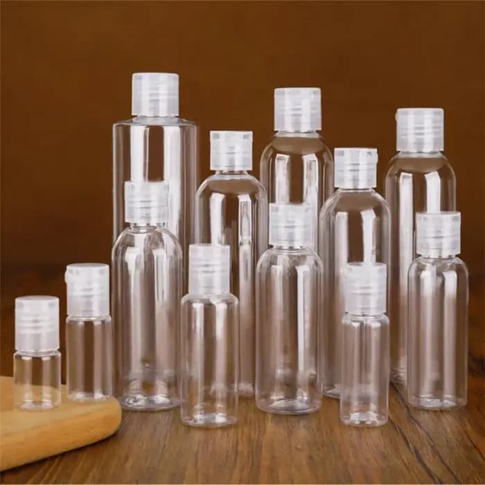 Bouteilles en plastique transparentes vides pour voyage