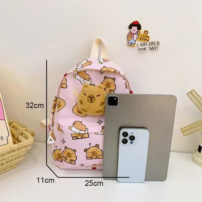 Mignon dessin animé Capybara sac à dos en peluche grande capacité sacs d'école modèle Simple livre sac Kawaii GirlSchool sac à dos Mochila Mujer