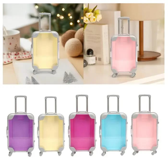 Mini valise transparente avec roues rotatives et poignée