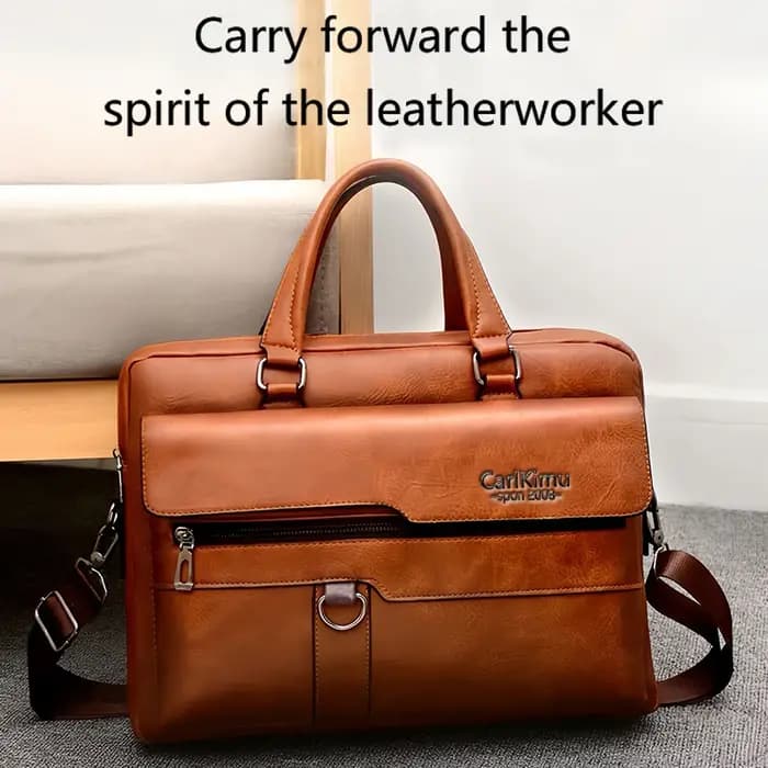 Le sac à main pour hommes de couleur neutre convient aux voyages d'affaires et peut également être porté sur une épaule. Il est fabriqué en matériau PU