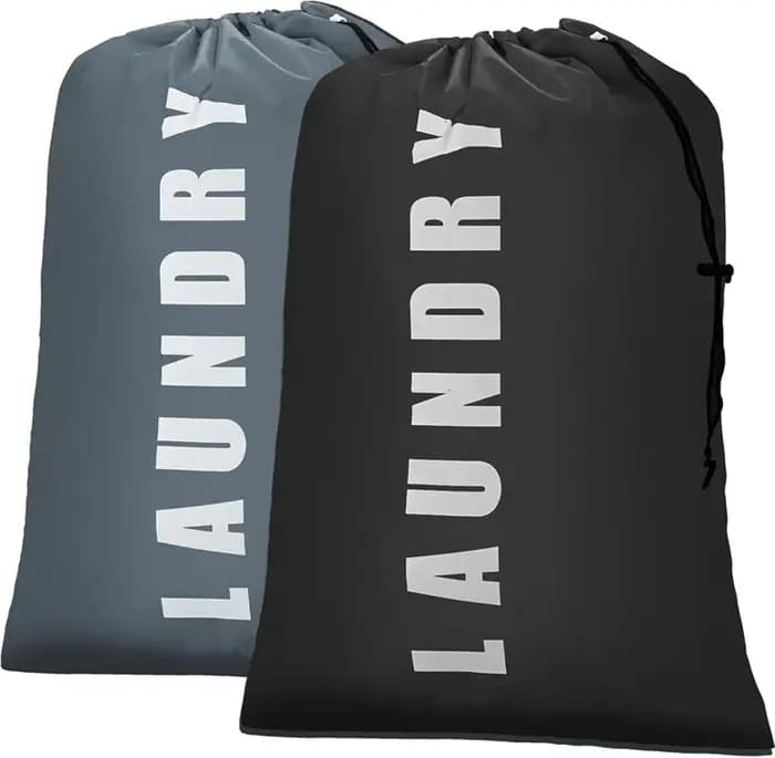 Sac à linge haute capacité avec cordon de serrage - Pochette de rangement de voyage lavable en machine pour vêtements sales - Accessoire de salle de bain