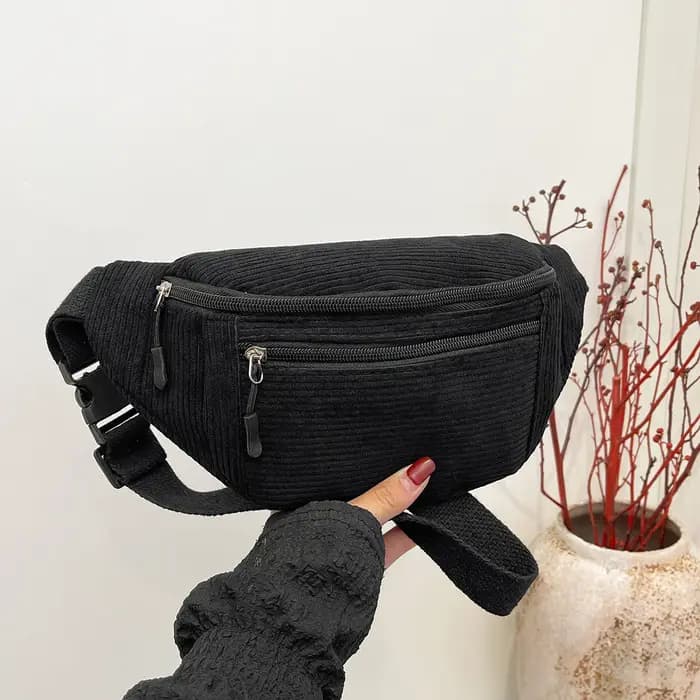 Sacs de ceinture décontractés en velours côtelé pour hommes et femmes