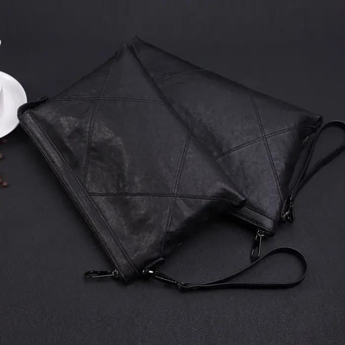 Sac à main en cuir véritable pour homme