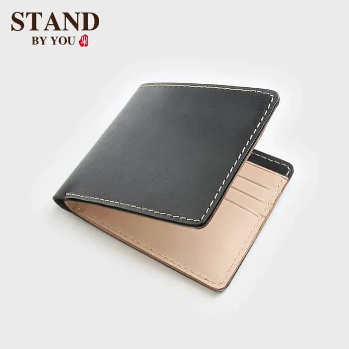 Portefeuille en cuir tanné végétal fabriqué à la main pour hommes, Style court, couche supérieure en peau de vache, pour jeunes étudiants, Clip en cuir horizontal tendance