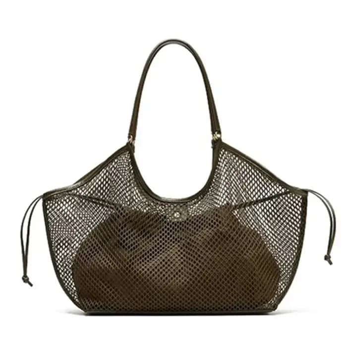 Femmes grande capacité maille plage voyage sac à bandoulière décontracté Shopper fourre-tout plage j