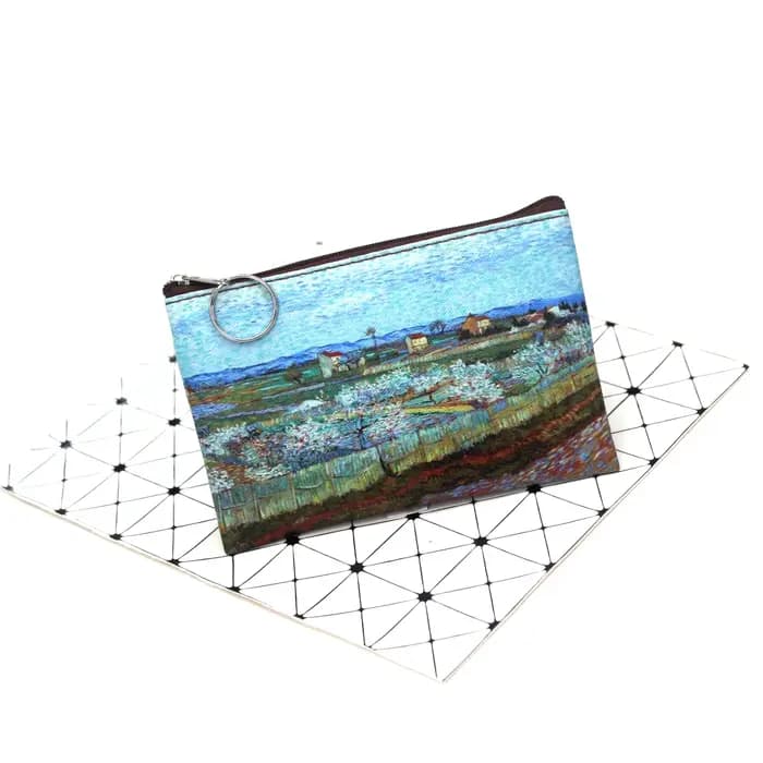 Sac à cosmétiques en toile de peinture à l'huile vintage