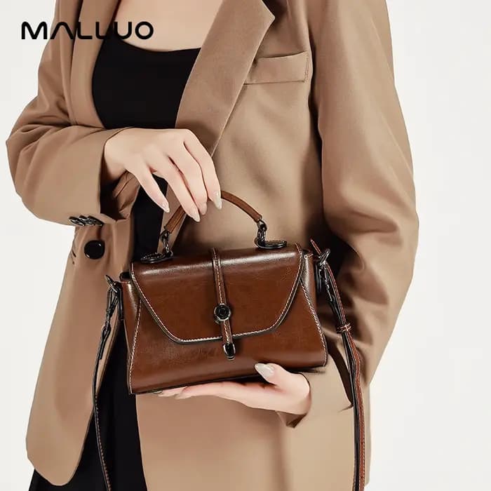 Sacs à bandoulière en cuir de vache souple et Durable pour femmes