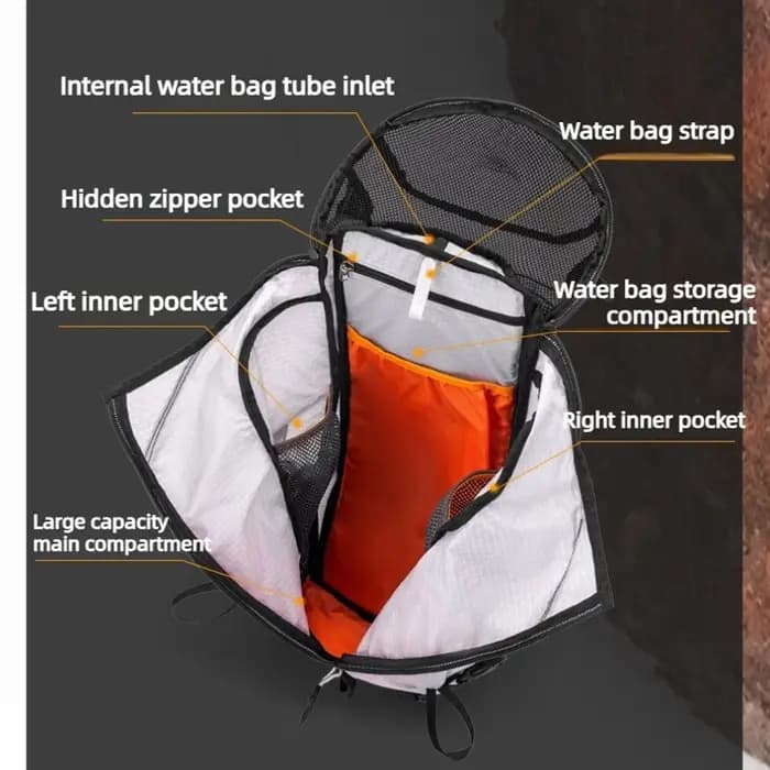 Sac à dos léger en nylon de grande taille avec fermeture éclair