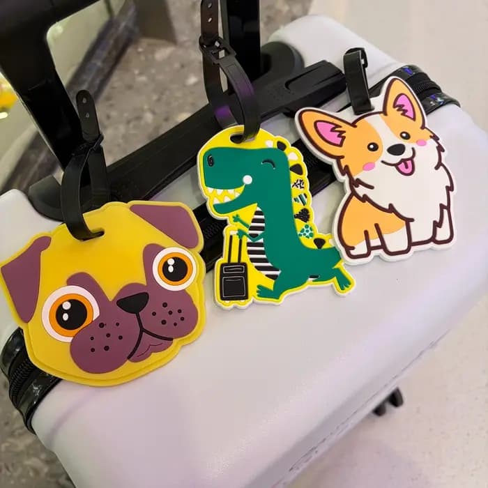 Pendentif d'étiquette de bagage motif animal mignon Corgi