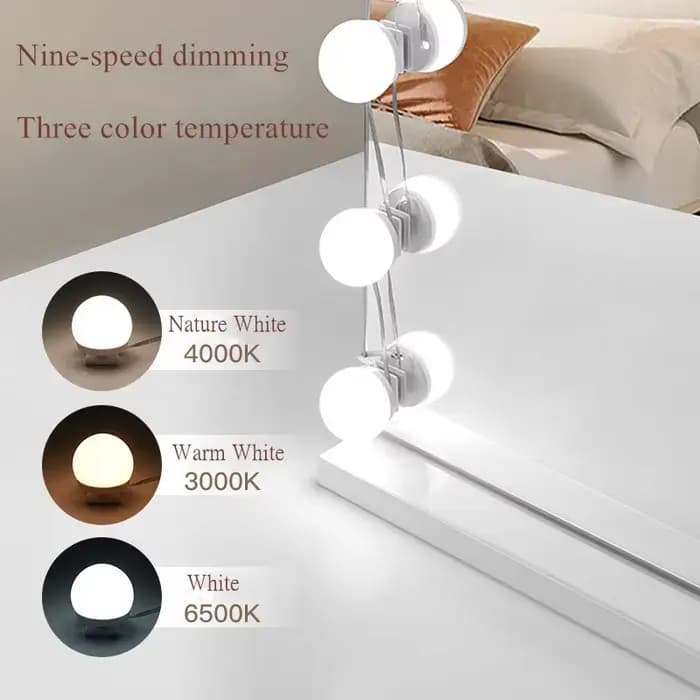 Miroir de maquillage ampoule LED lumières de vanité USB 12V salle de bain coiffeuse éclairage Dimmable LED