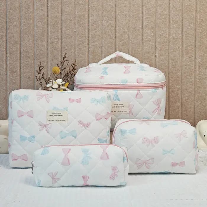 Trousse de maquillage pratique de voyage de grande capacité Matériau polyester floral Style frais et doux Match quotidien Ultra léger résistant à l'usure...