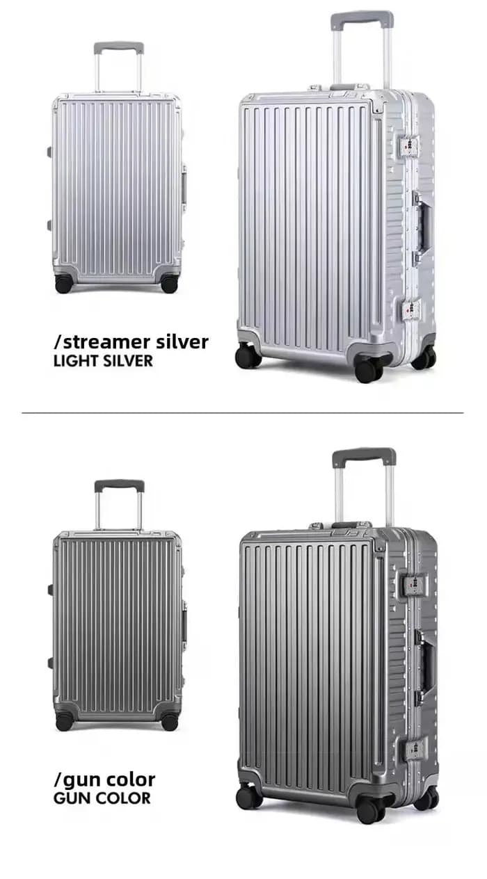 Nouvelle valise à cadre en aluminium ultra-robuste, étui de rangement esthétique, ensemble de bagage