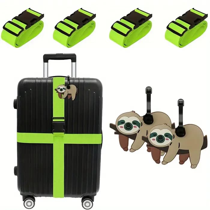Paquet de 6 sangles de bagages ensemble d'étiquettes