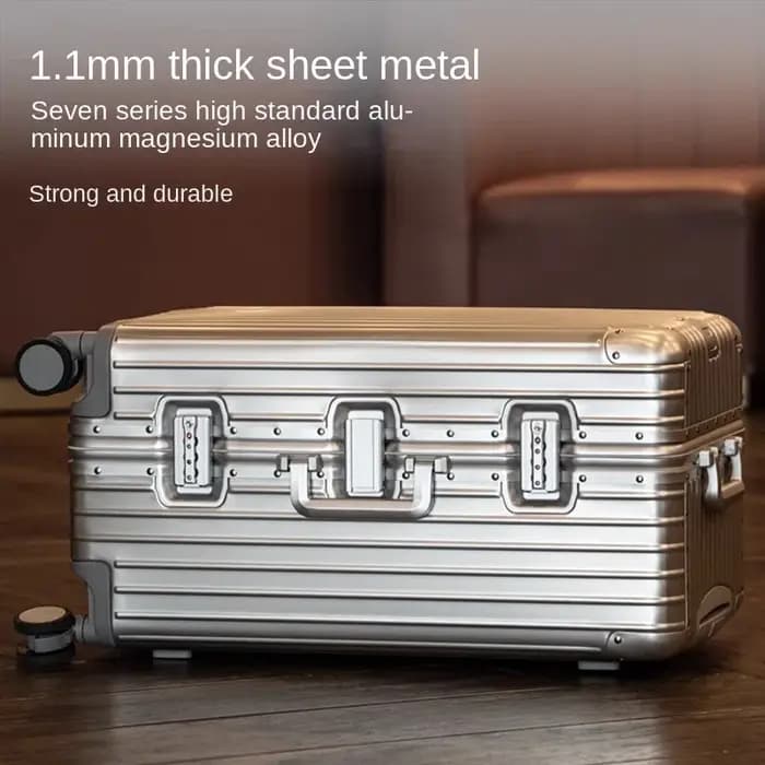Valise KO-KU 100% en aluminium, valise en métal épaissi 3:7, bagage de grande capacité de 22 à 32 pouces, porte-bagages de 20 pouces, serrure douanière TSA