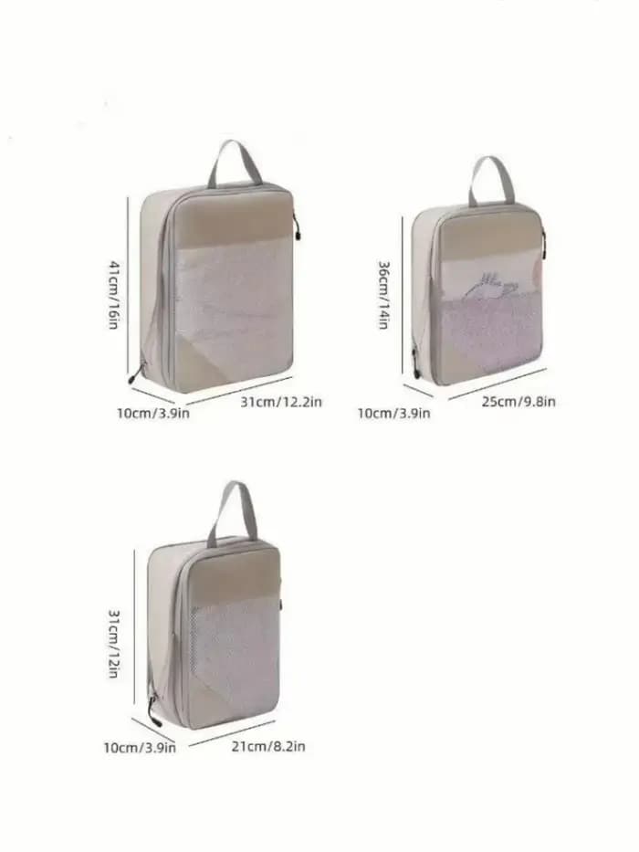Ensemble de 3 sacs de rangement de voyage compressibles