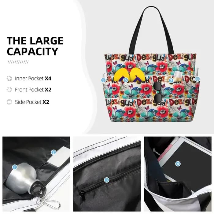 Desigual personnalisé sac fourre-tout de plage Sport Gym Yoga Duffle grand sac