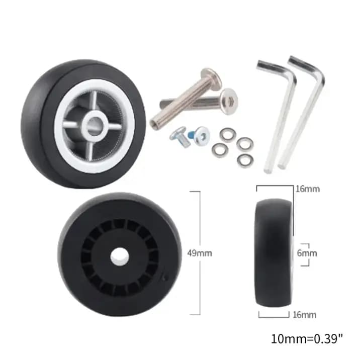 Roues de Remplacement de Valise à Roulettes Flexibles, 1 Pièce