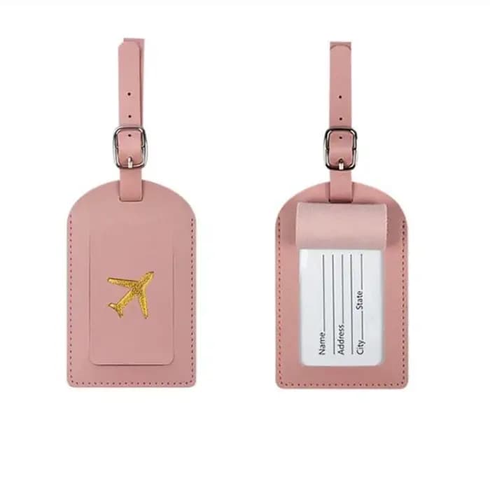 Étiquette de bagage en cuir PU pour femmes et hommes, étiquette d'identification de valise, sac d'em